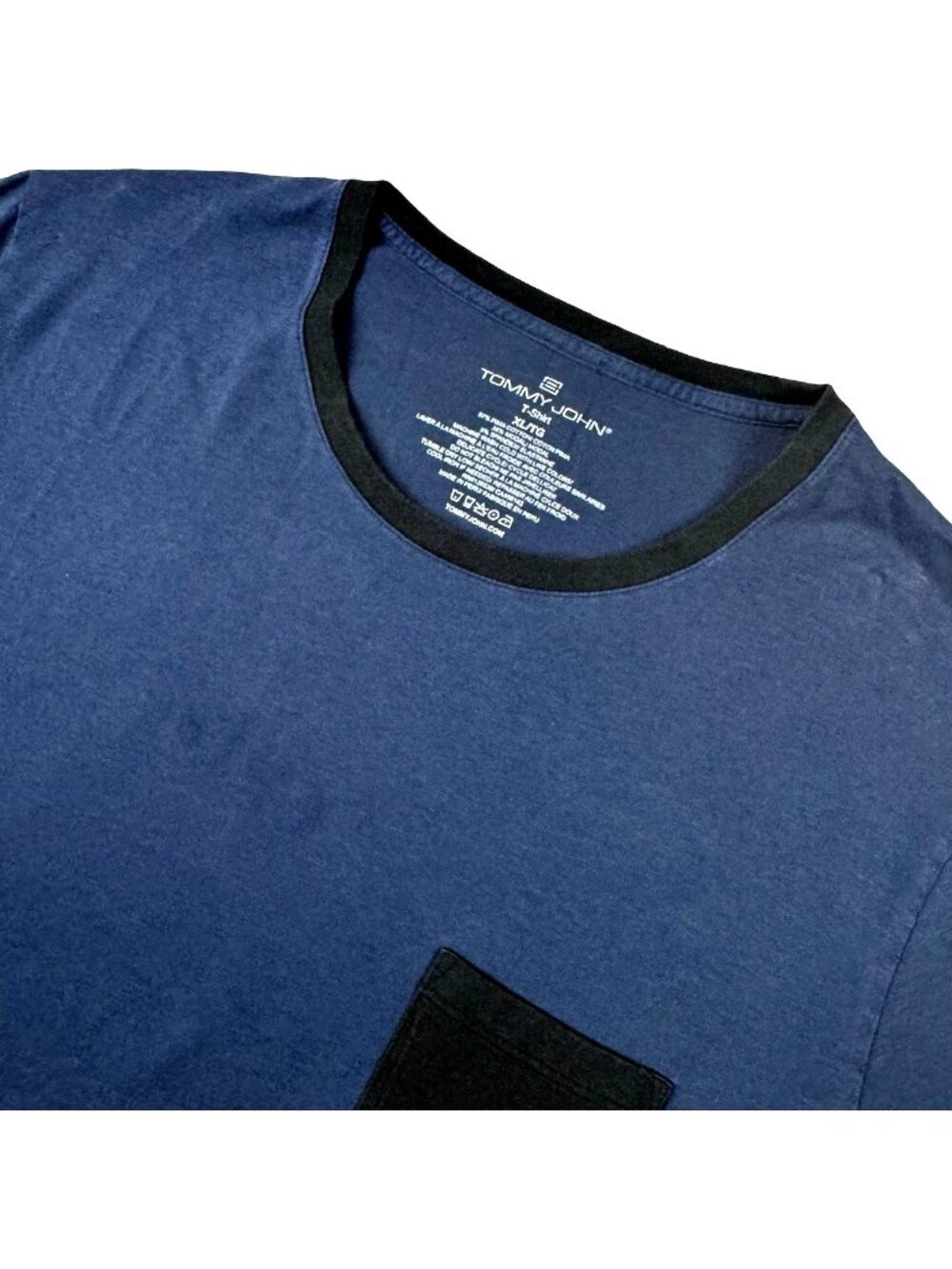 Tommy John Men's Cotton/Modal Stretch S/S T-Shirt Blue • XL